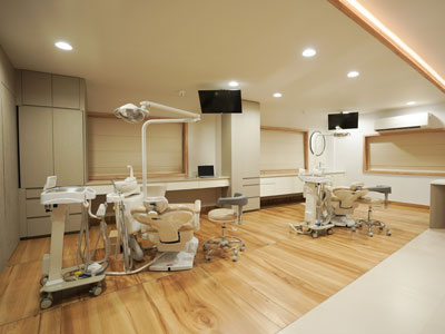 Modern dental chair and equipment