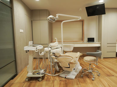 Modern dental chair and equipment